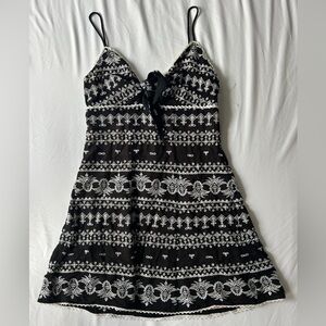 Alice + Olivia Black and White Patterned Dress